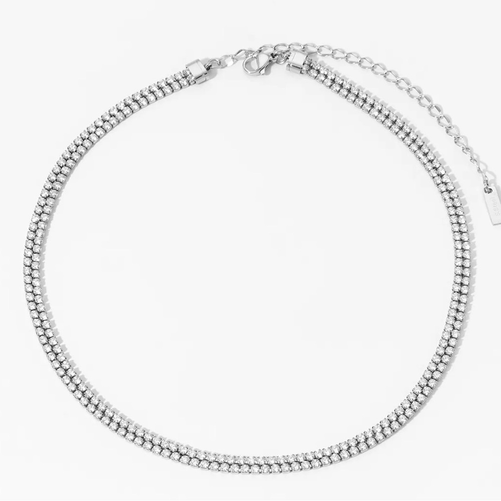 Dazzling Double CZ Necklace - Picture 2 of 6